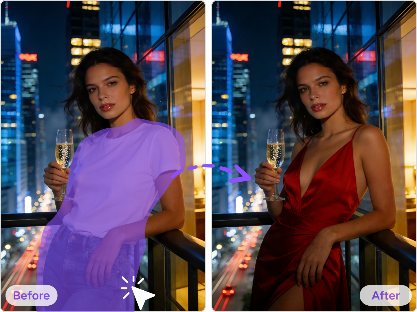 Designing Fashion Visual Effects for Models with AI Clothes Changer