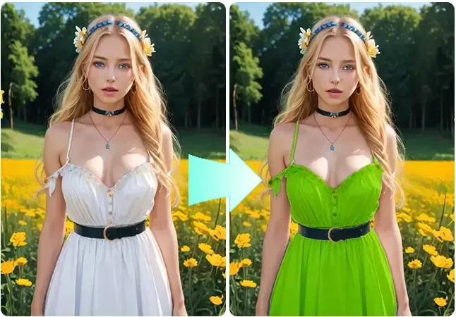 try on different color clothes