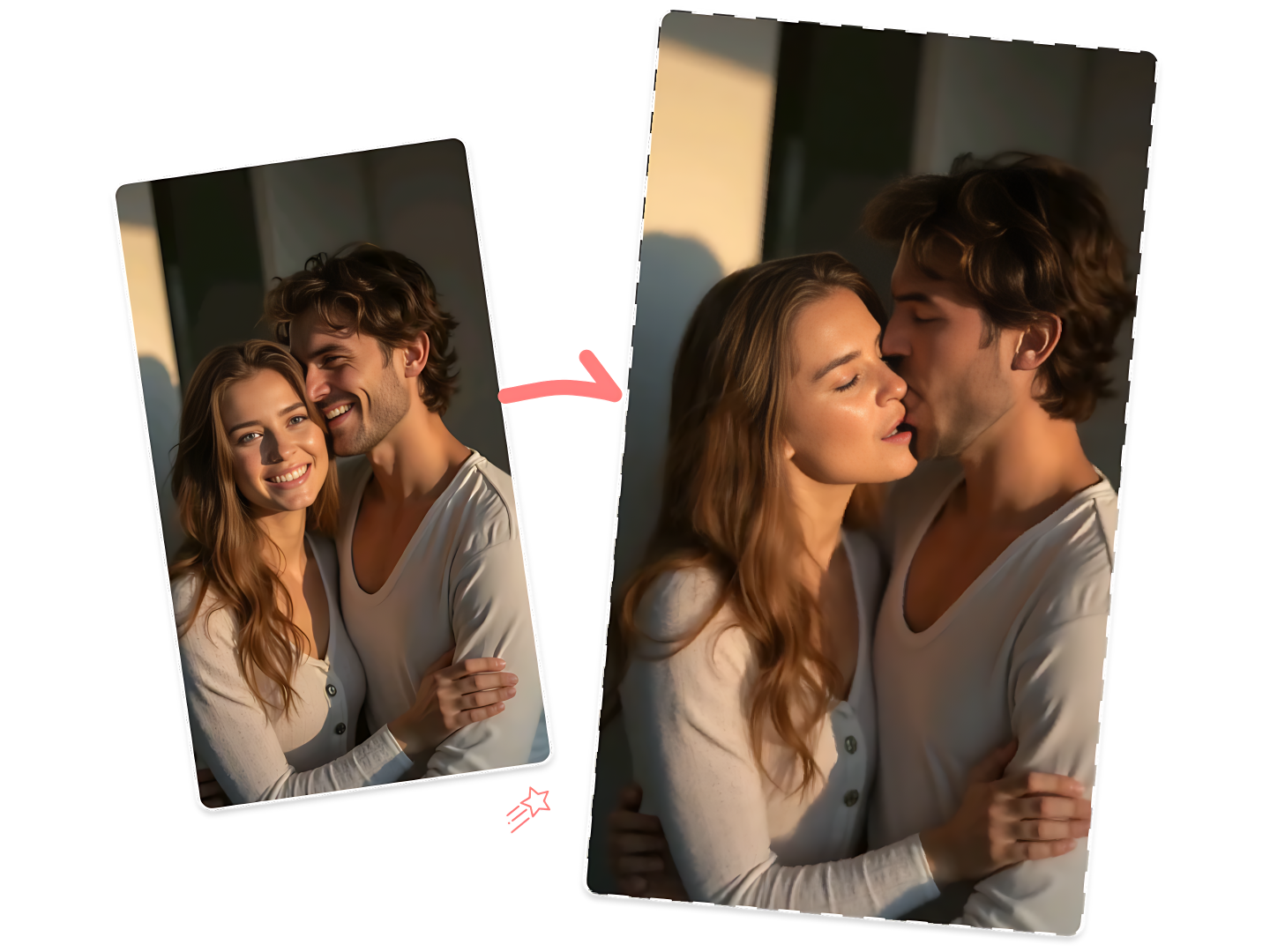 Visual Storytelling with the AI Kissing Generator