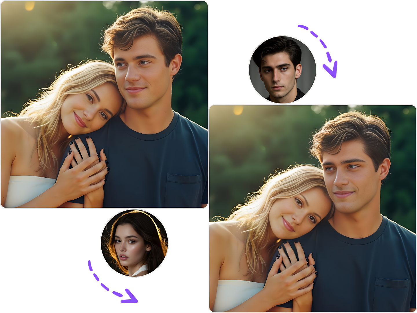 Deep Face Generator Online for Multiple Face Swap