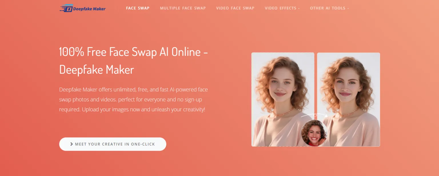 deepfake maker's homepage