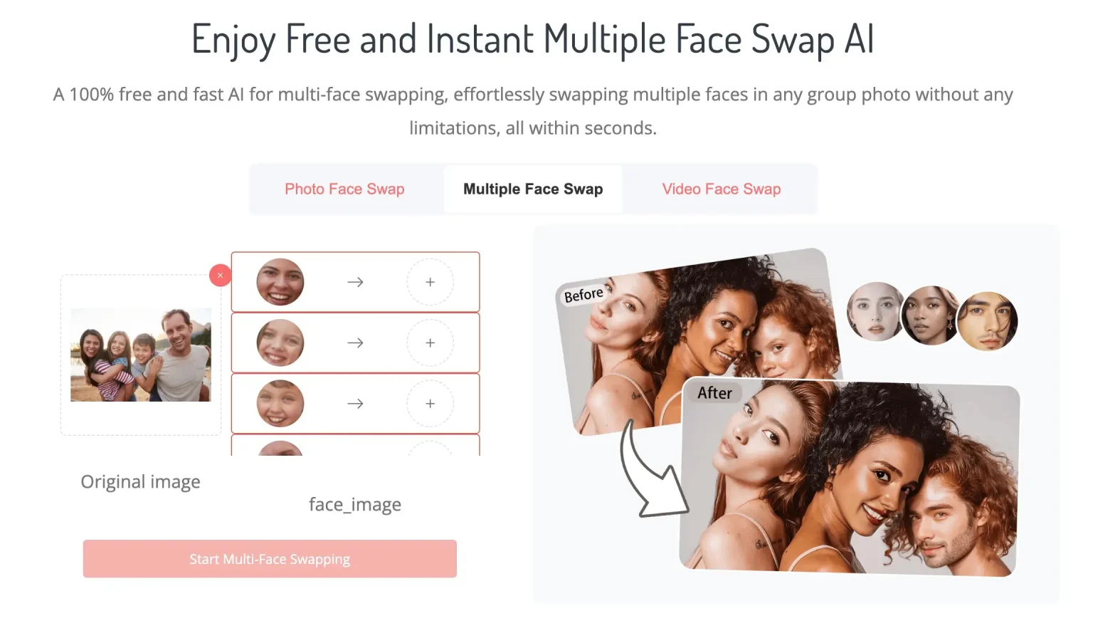Multiple Face Swap for Group Photo in Seconds
