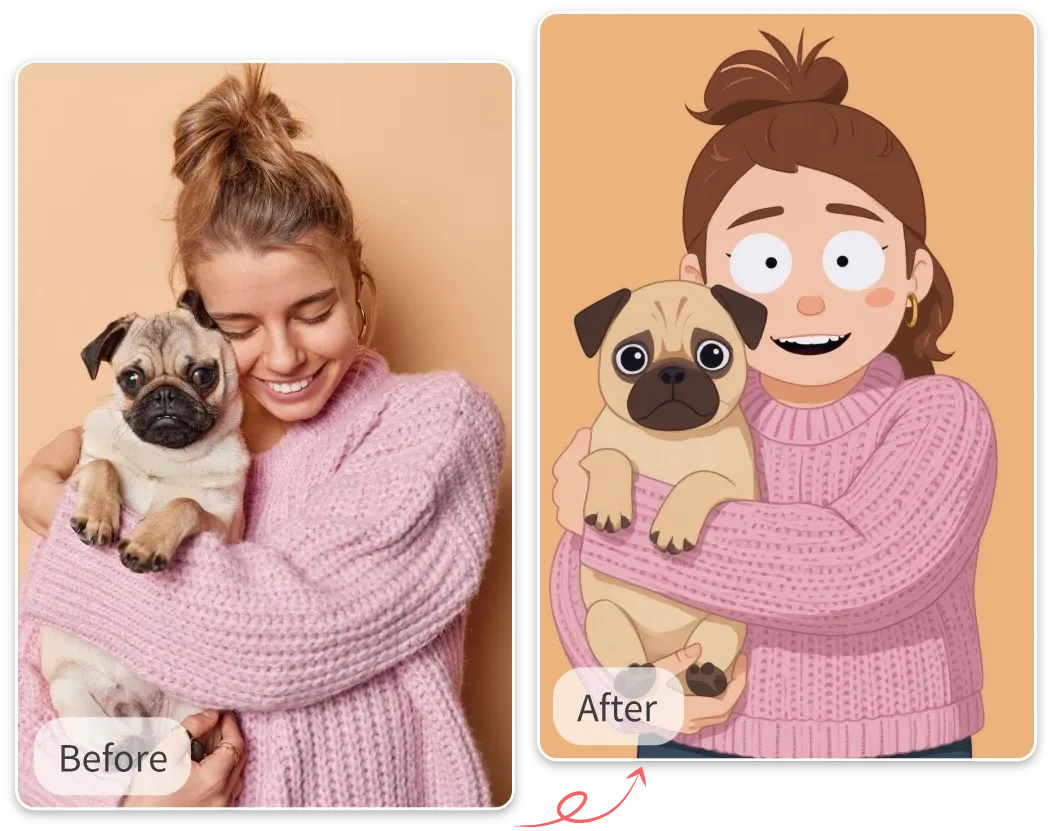 Generate a Cartoon Family Portrait