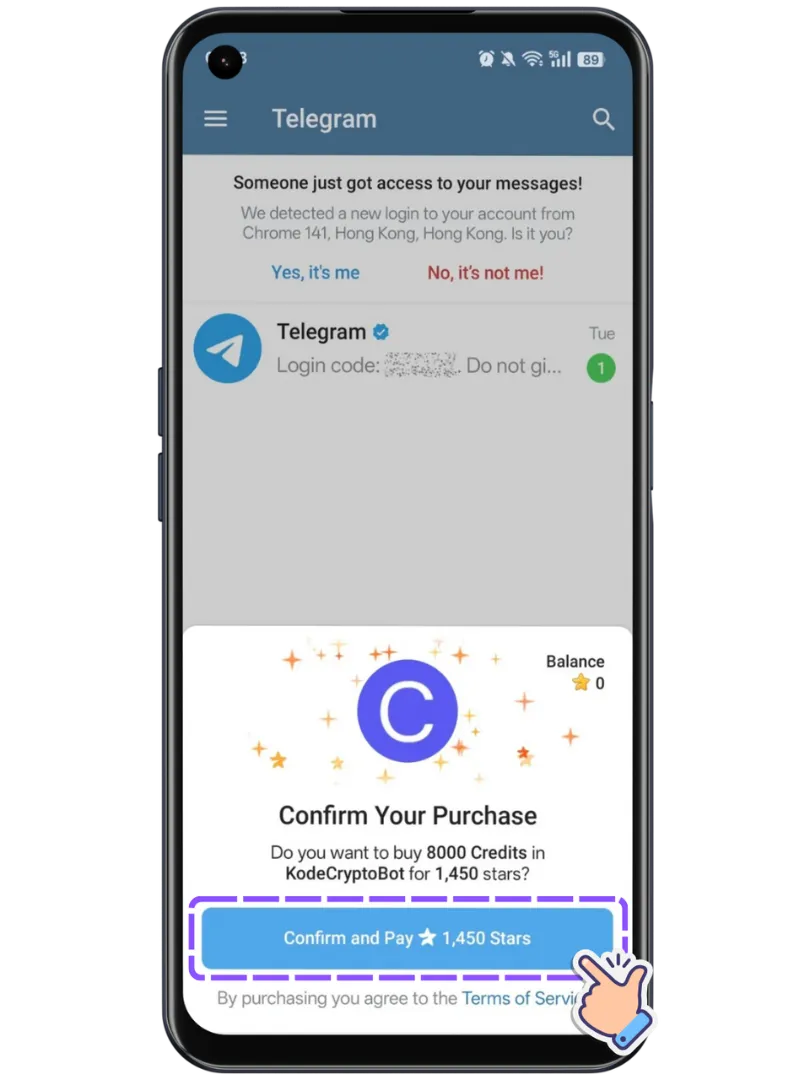 Confirm & Pay in Telegram