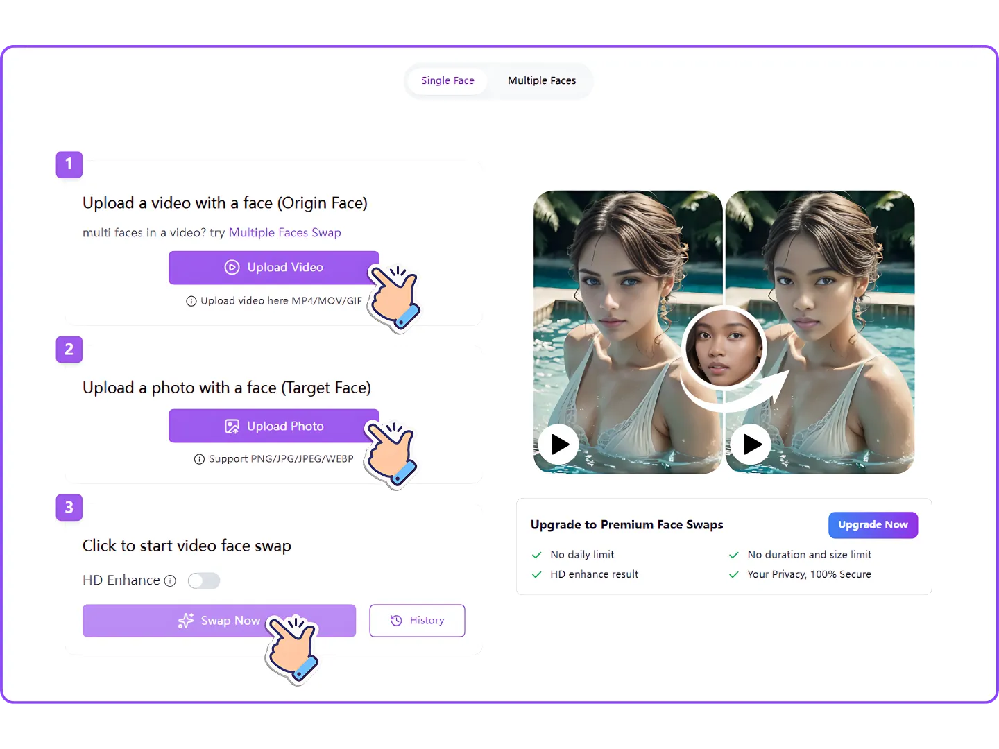 How to Use Free Unlimited Video Face Swap Video Tool Online