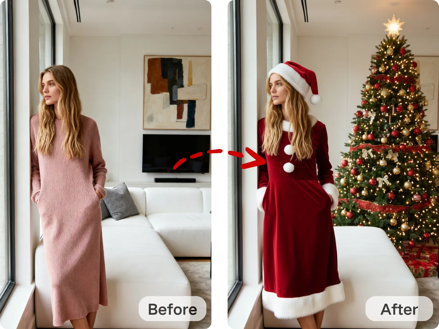 AI Filter before and after preview
