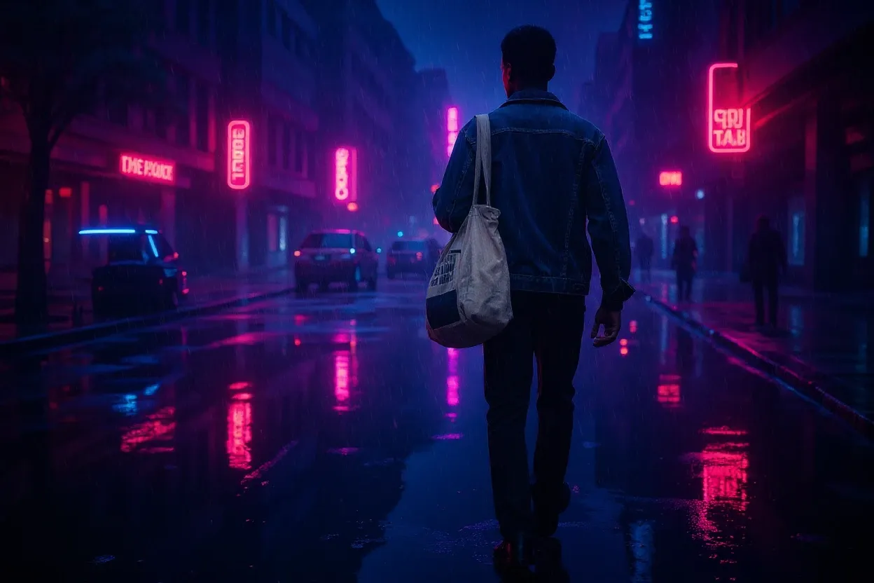 Beispiel für Cyberpunk‑Stil der Bild zu Bild KI