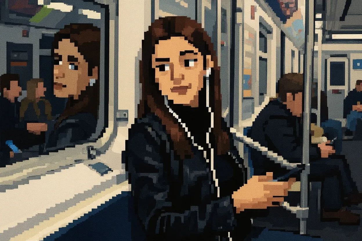 Beispiel für Pixel‑Stil der Bild zu Bild KI