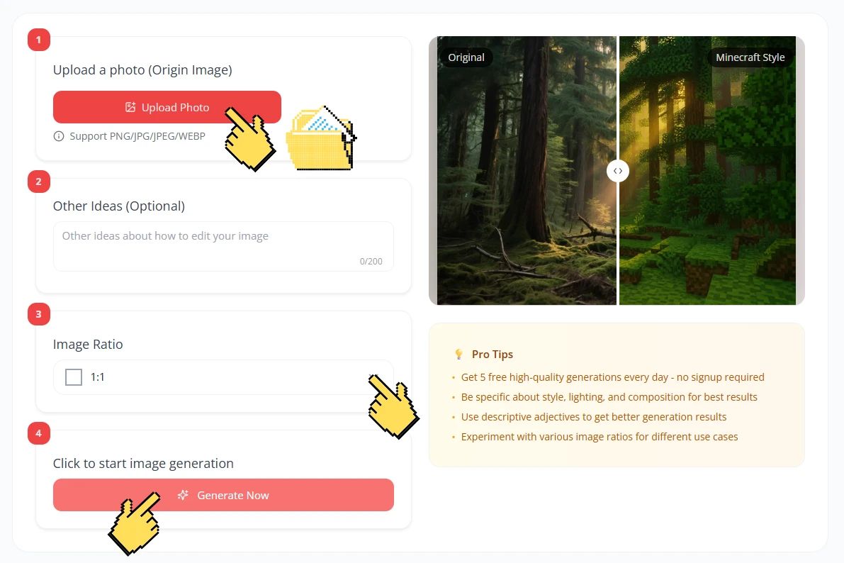 How to Use Our Photo to Minecraft in 3 Easy Steps