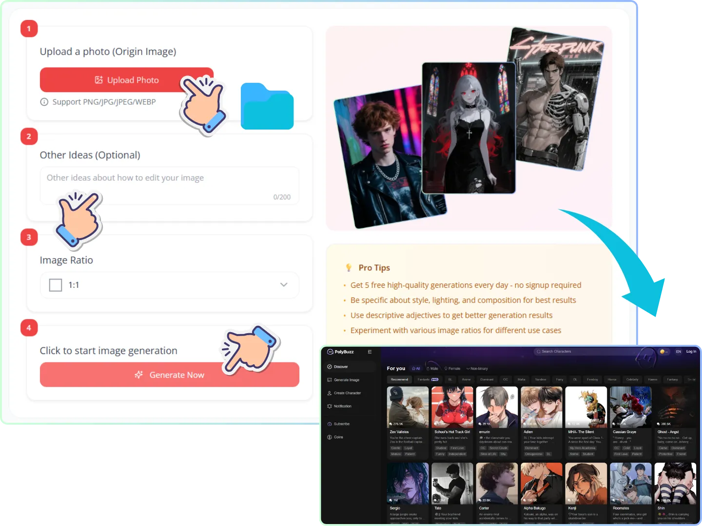 How to Use PolyBuzz AI in 3 Simple Steps