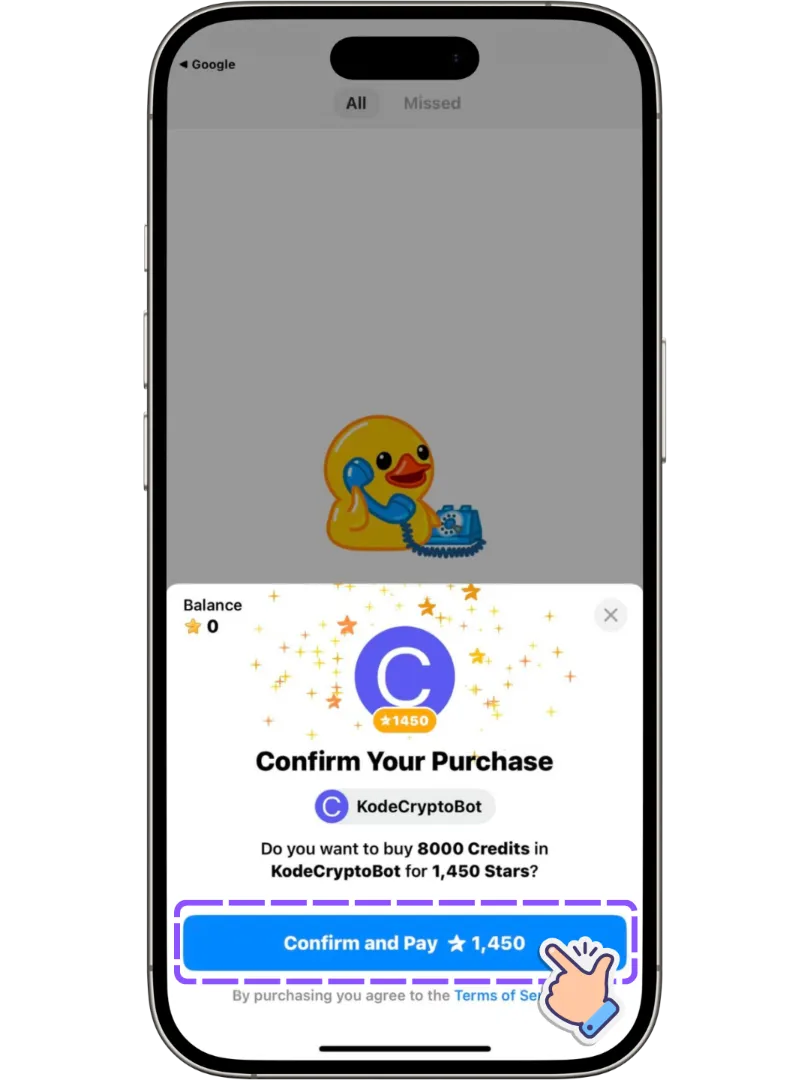Confirm in Telegram