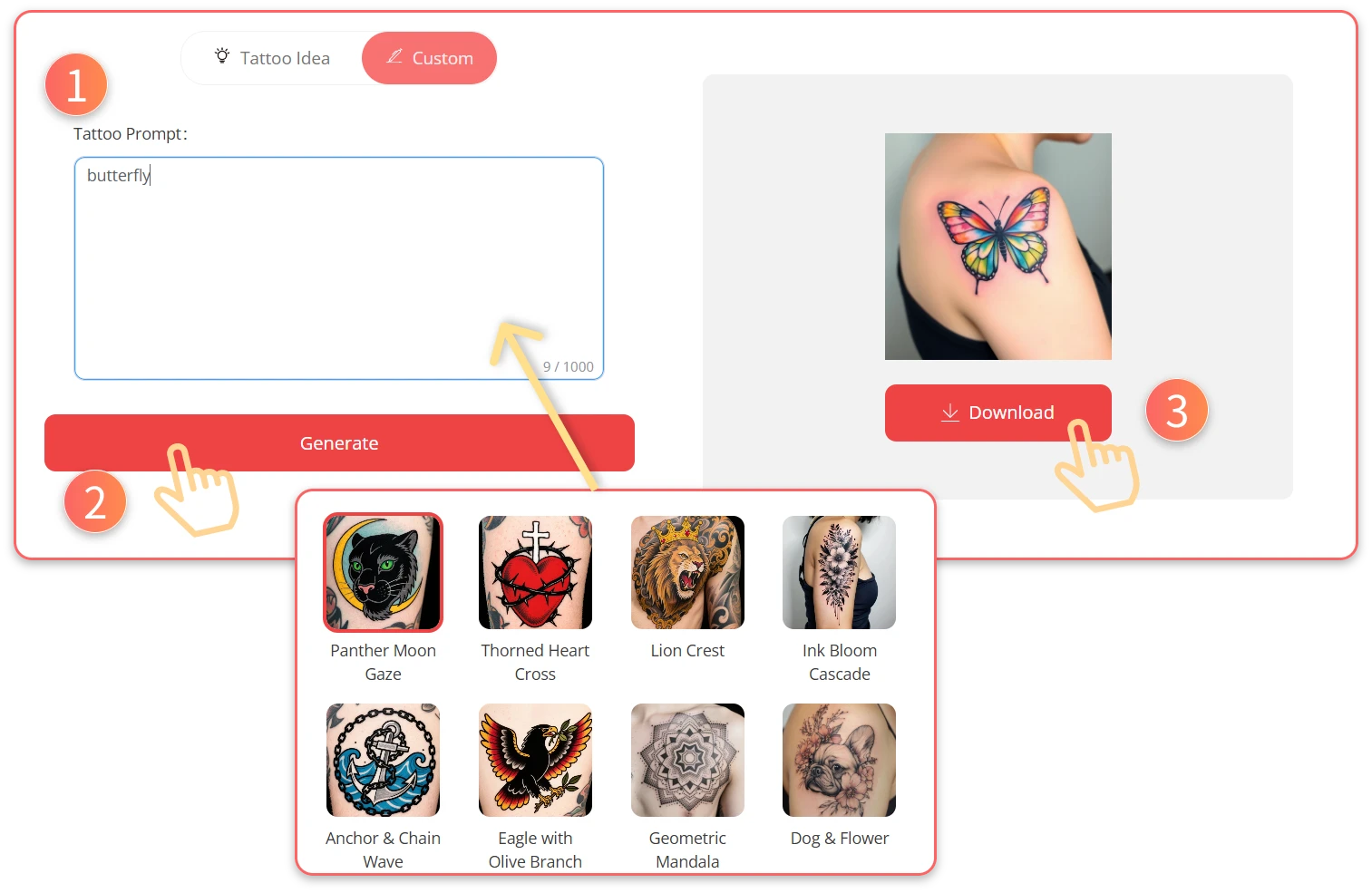 How to Use the AI Shoulder Tattoo Generator in 3 Easy Steps