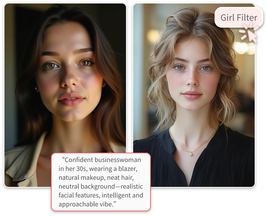 Experience the Viral Girl Filter That Uses AI to Reimagine Any Face Beautifully